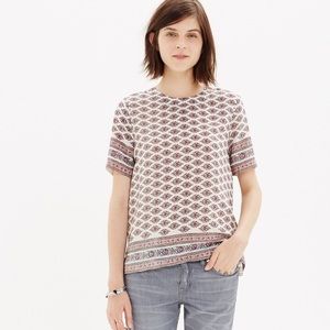 Madewell refined silk tee in diamond floral print